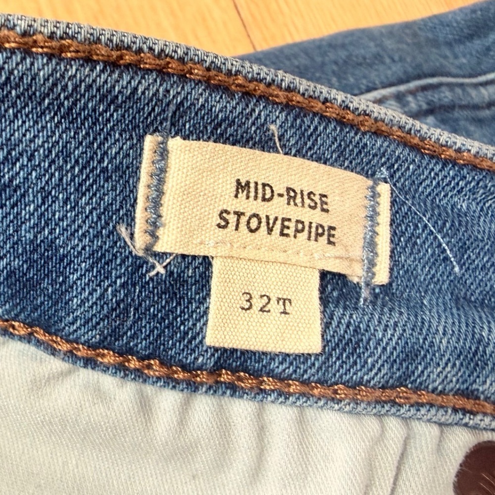 Madewell 32 Tall High-Rise Stovepipe Jeans Ashland Wash - Picture 7 of 8